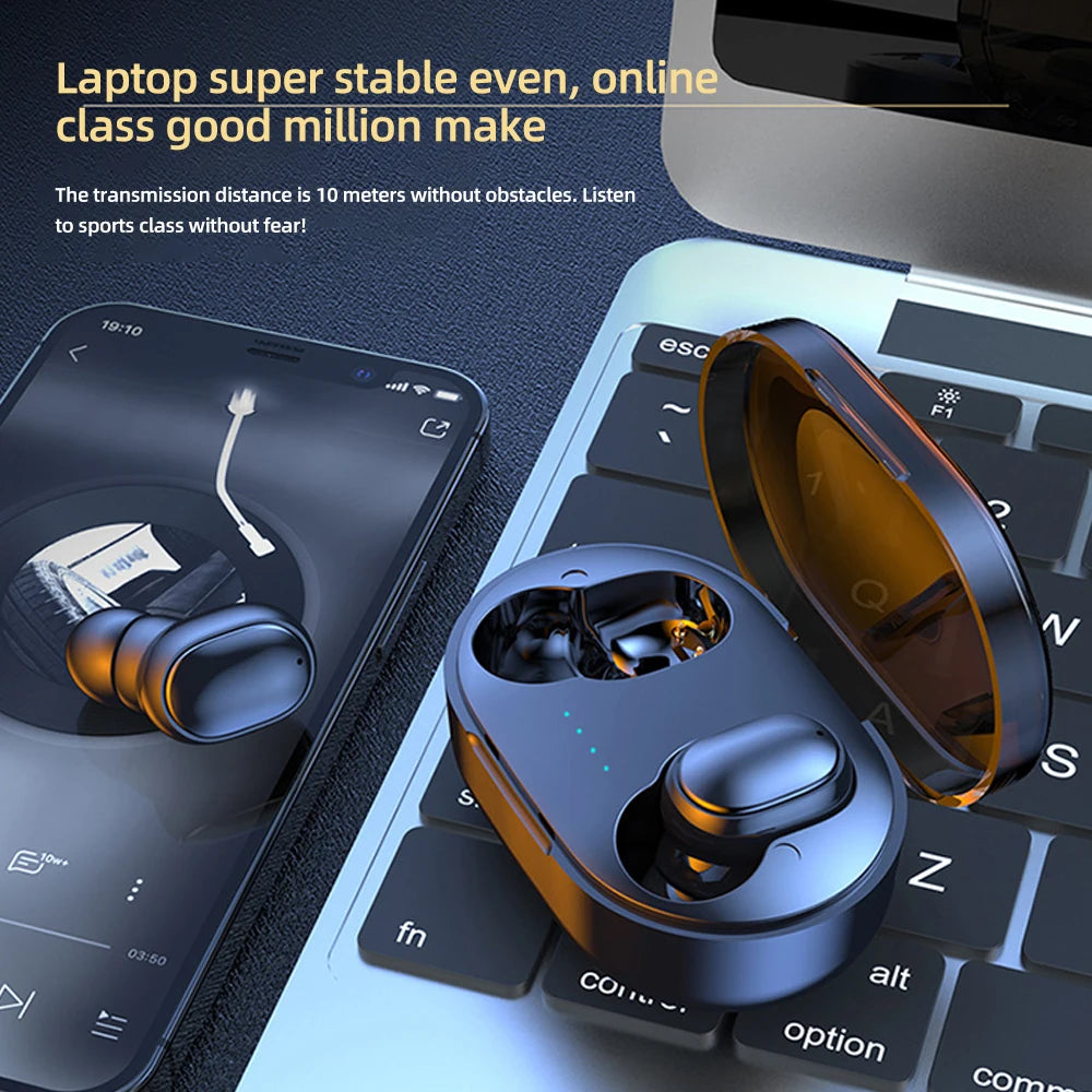 A6S TWS Bluetooth Earphones Wireless Headphones Noise Reduction Hifi Stereo Earbuds Touch Control Headset for Xiaomi Iphone